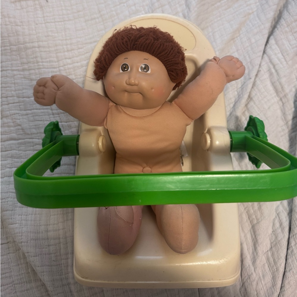Vintage Coleco Cabbage Patch Kid Doll and Car seat